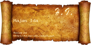 Hajas Ida névjegykártya